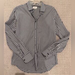 Zara Men's Black and White Gingham Shirt